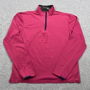 Greyson Tate 1/4 Zip Men's Small Pink Mockneck Brushback Golf Stretch‎ Pullover